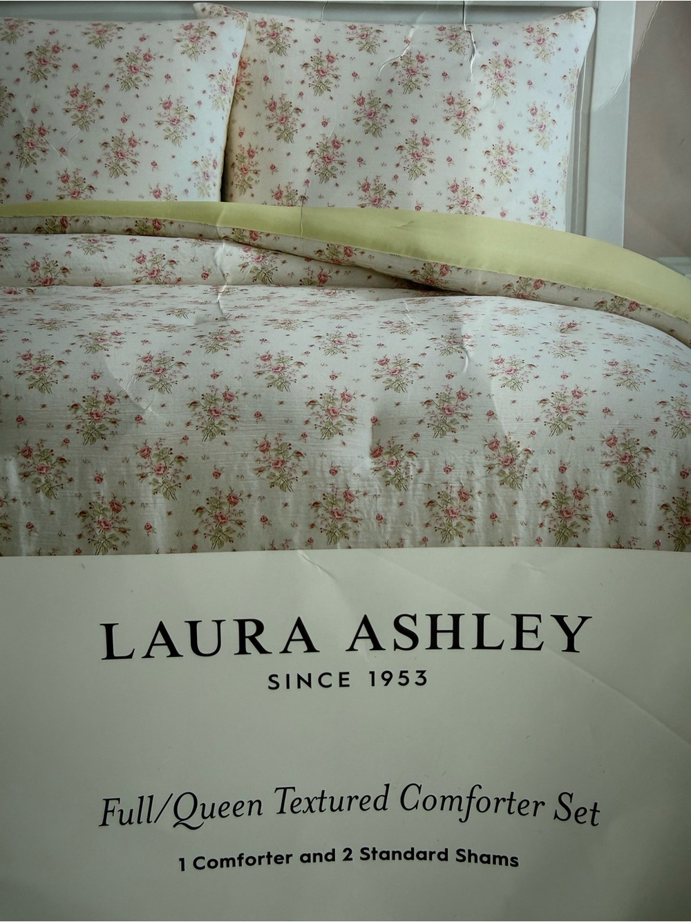 Laura Ashley Pink Floral Queen Comforter Set
